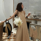Korea Vintage Sleeveless Jumpsuits Summer Sleeveless Wide Leg Pants Elegant Lady Casual