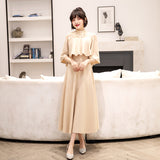 Fongt Evening Dress Woman 2025 New Winter Banquet Elegant Temperament Famous Slim Dress Mid-Long Evening Dress