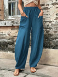 Solid Color Pocket Trousers With An