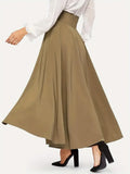 Fongt Spring And Summer Half-Dress Woman High Waist Thin Front With A Word Long Skirt