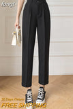 Women 4 Colors Ankle-Length Trousers Elegant Solid Daily Minimalist Newest Harajuku All-match Ulzzang Students Cozy