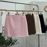 Fongt Shooting Pink Hair This Dress Girl Autumn And Winter High Waist A-Buffed Short Skirt Anti-Light One-Step Skirt 8871