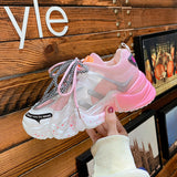 Summer Hollow Colorful Daddy Shoes Women's Shoes Mesh Breathable Net red Ins Super Fire Sandals Increase Thick Bottom