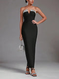 2025 Spring New Dress Female Sister Style Elegant Fashion Shoulder Set Tight-Up And Hip