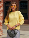 Fongt Autumn And Winter Hot Sale Thick Short Round Neck Solid Color Sweater Bum Basic Women's Clothing