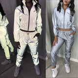 Fongt Sales Of Explosive Women's 2025Ebay Fashion New Reflective Leisure Set Two Sets