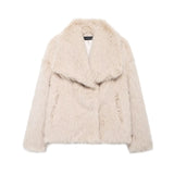 Fongt Women's Thick Lamb Fur Black Coat Women's Winter 2025 New Fur