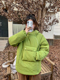 Hooded Parkas Women Padded Short Jackets Winter Warm Cute Pullover