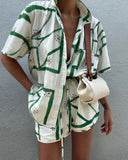 Print Loose Short-Sleeved Shirt Bumpy Fashion Women's Casual