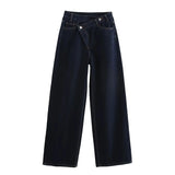 Fongt Women's INS Burst Fashion Double Trousers High-Rise Jeans