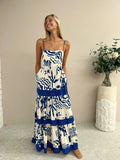 Fongt Summer Women's Temperament Casual One Word Collar Lace Stitching Halter Dress 88172-Outfit