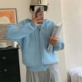 Fongt 2024 New Hoodie Loose Korean Knit Top-Outfit