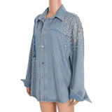 Fongt New Super Heavy Industries 668 Drill Irregular Washing Denim Shirt Jacket Loose 1668