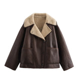 Fongt 2025 New Women's Fashion Casual Temperament Collar Button Double-Sided Coat 3548246