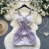 Fongt Style Niche Elegant Sleeveless Single Buckle Print Roll Dress Women Fashion Thin Dress