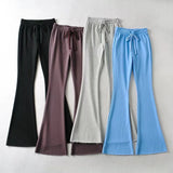 New Autumn Solid Color, High Waist, Retro, Lazy, Stretch Micro-Pants, Slim And Slim Internet Celebrity Casual Pants.-Outfit