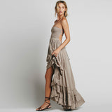 Backless Bohemian Beach Maxi Cotton Dress