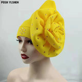 Space Layer Turban Femme Africaine 2022 Handmade African Cap Nigerian Wedding Gele Headtie Women Braid Turbans Ladies Head