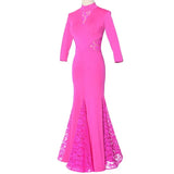 2024 Summer New Fashion Standard Dance Dress Performance Waltz Modern High Neck Lace Social Elegant Y2k Dresses TH2800-Outfit