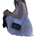 Fongt Chic Temperament Simple Small Man With Short Skirt Sling Skirt Solid Color Loose Splicing Sleeveless Dress