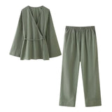 New Spring Style Kimono Coat 5427743 Trousers 5427431-Outfit