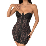 Fongt Leopard Print Wrapped Breasted Hottie Chest Bosom Ring Fish Bone Clasp Repair Kitten Skirt 2075