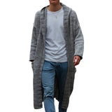 Fongt And Winter Thin Knitted Jersey Loose Version Of The Long Hoodie Cardigan Sweater Jacket
