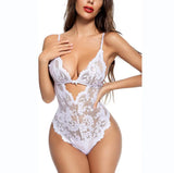 Sexy Seduction Plus-Size Lingerie Slings Deep V Perspective Lace-Link System