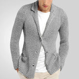 Fongt Men's Coarse Needle Long Sleeve Jacket Fashion Suit C-Neck Sweater