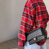 Fongt Wind Fall 2023 New Versatile Plaid Shirt Fashion Casual Red Plaid Outside Shirt-Outfit