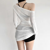 Fongt 2025 Autumn New Women's Hottie Pure Desire Design Thin Perspective Irregular Waist Repair Body