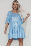 Fongt Direct Selling Sleek Round-Neck Loose Waist Short-Sleeved Dress Banquet