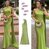 Fongt Explosive Women's Temperament Lightly Exposed Back Ribbon Hanging Neck Dress