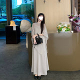 Fongt Feeling Lazy Temperament Casual Knitted Suit Women's Summer Irregular Shirt Shawl Sling Dress Two Sets