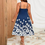 Fongt Summer Fashion Sexy Women's Hot To Sell Large Sizeless Sleeveless Print Loose Dress Dress Dress Girl