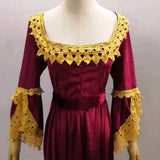 Autumn And Winter Dress High-End Solid Color Medieval Court High-Waisted Dress-Outfit