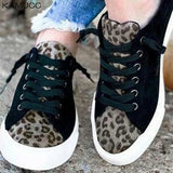 Trendy Sneaker Women 2021 New Arrival Leopard Print Ladies Lace Up Casual Shoes Outdoor Running Walking Comfortable