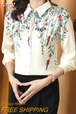 Fashion Woman Blouses 2023 Spring Printed Shirts Elegant and Youth Woman Blouses Silk Basic Womens Tops OL Female