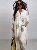 Fongt Summer New Elegant Sexy V-Neck Top + Printed Wide Leg Pants Two Sets