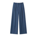Fongt Women's Autumn 2025 Folding Wide Leg Trousers + Short Coat Set
