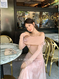 Fongt Xixi 2025 Autumn New Temperament Collar Wool Bottom Shirt Long-Sleeved Knitted Shirt Women's Top 25046