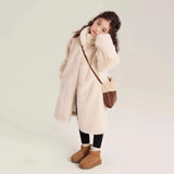 Fongt New Girls Imitation Water Marinade Coat Children Warm Winter Clothing Thick Fur Coat Winter Coat