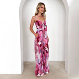Fongt Sale Of New Casual Jumpsuit Print Sling Straps Bow Jumpsuit Women