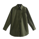 Ins14 Color Pocket Decoration Women's Basic Long-Sleeved Shirt In Spring And Summer Of 2024-Outfit