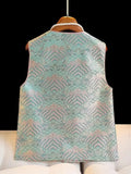Chinese Style Song Brocade Jacquard National Style Vest Women's Spring Original Improved Retro Oblique Cardigan Button Blouse Small Coat Girl-Outfit