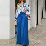 Fongt Women's Dress 2025 Printed Shirt Long-Sleeved INS Style Trousers Fashion Winter Wear Set
