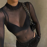 Of 2024 New Women's Net Yarn In Summer Sexy Hollowed-Out Bare-Back Light-Ripe Tight Body Shows Lean Jumpsuit-Outfit