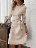 Fongt Women's Fashion Casual Dress In Autumn And Winter 2025 Is Simple And Medium-Term Dress