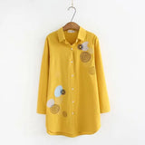 Arrival Women Dot Embroidery Cotton White Shirt Long Sleeve Casual Blouse Loose Plus Size 4XL Tops Feminina Blusa