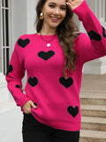Fongt And Winter New Sweater Women's Loose Love Embroidered Color Collar Knitted Shirt